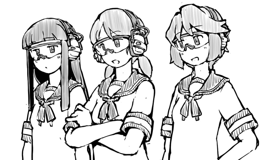 hatsuyuki, miyuki, and shirayuki (kantai collection) drawn by task_(s_task80)