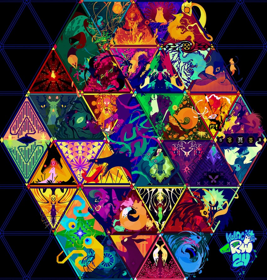 looks to the moon, five pebbles, survivor, rivulet, spearmaster, and 19 more (rain world) drawn by kelocitta