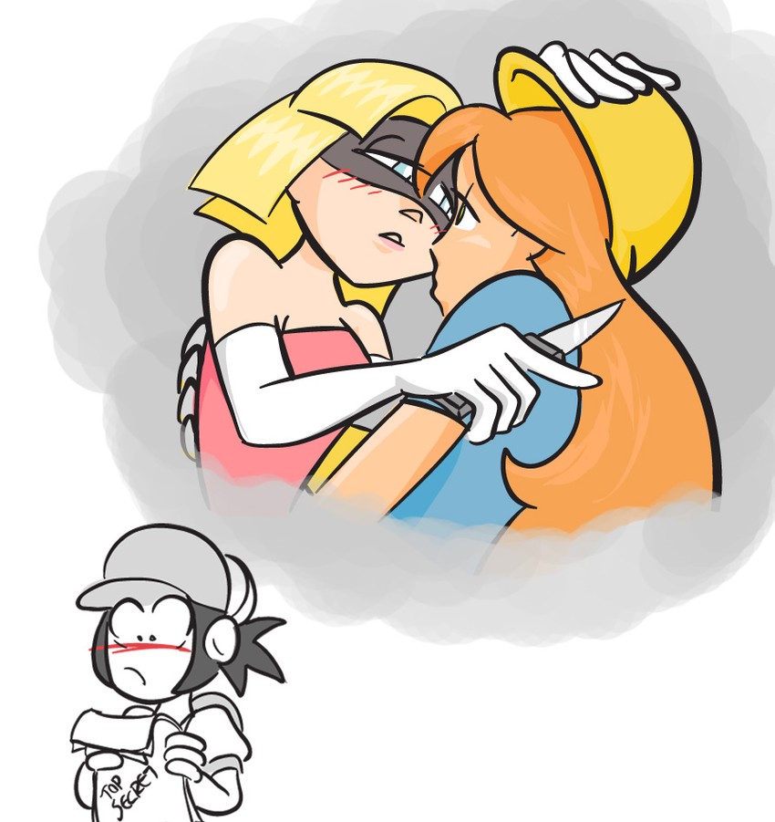 scout, engineer, spy, red spy, and blu engineer (team fortress 2) drawn by josue_pereira