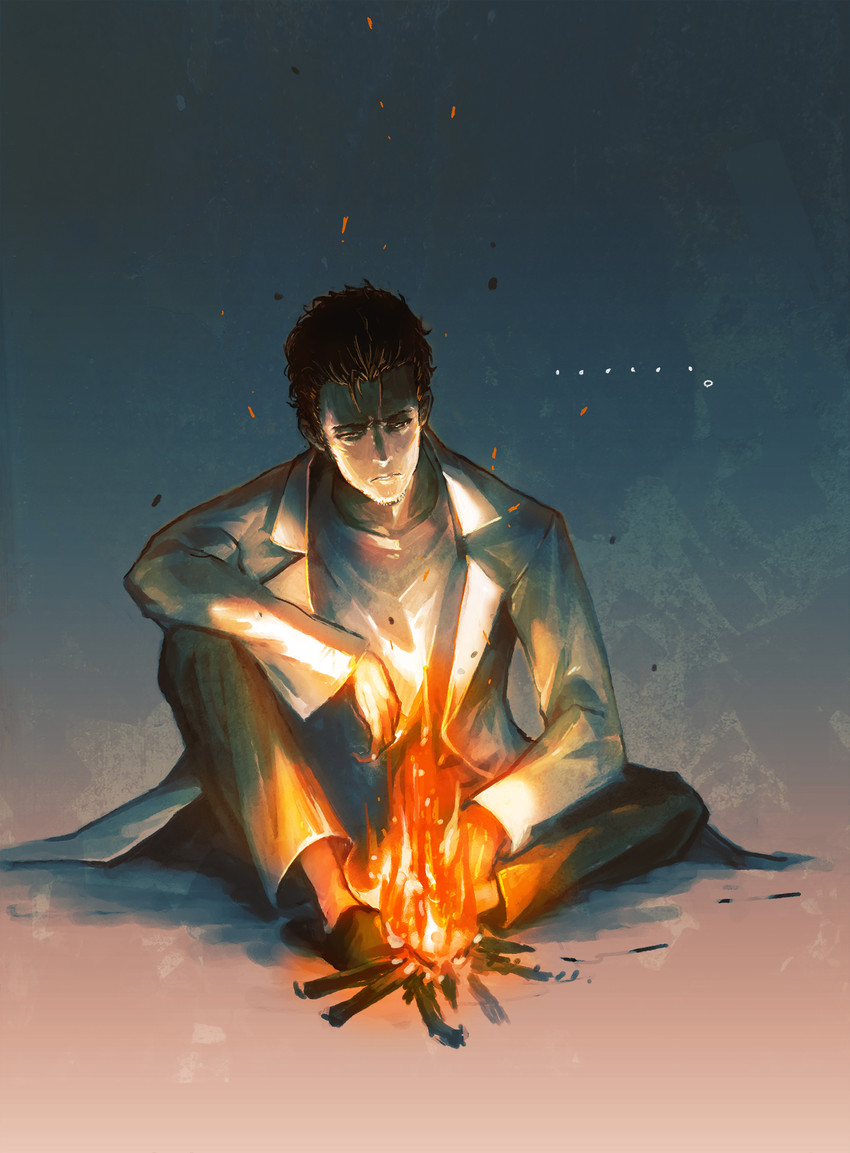 okabe rintarou (science adventure and 3 more) drawn by huke
