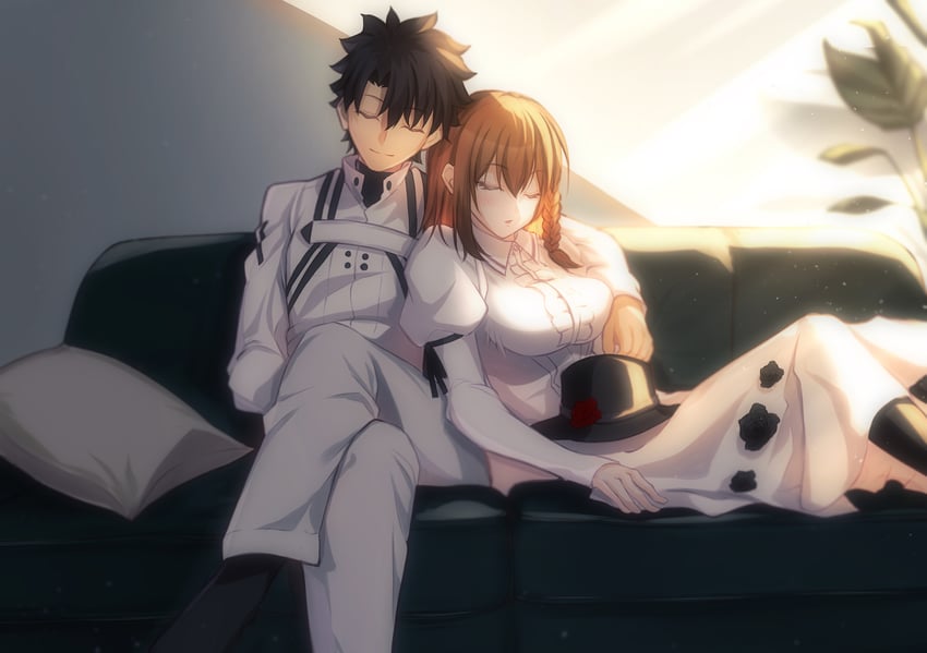 fujimaru ritsuka and charlotte corday (fate and 1 more) drawn by toomishou