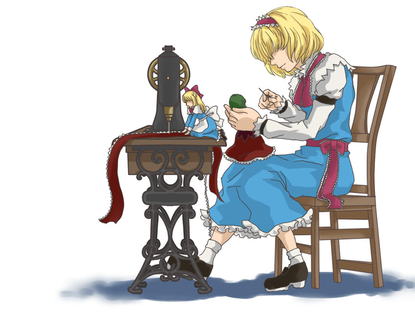 alice margatroid, kagiyama hina, and shanghai doll (touhou) drawn by mabui