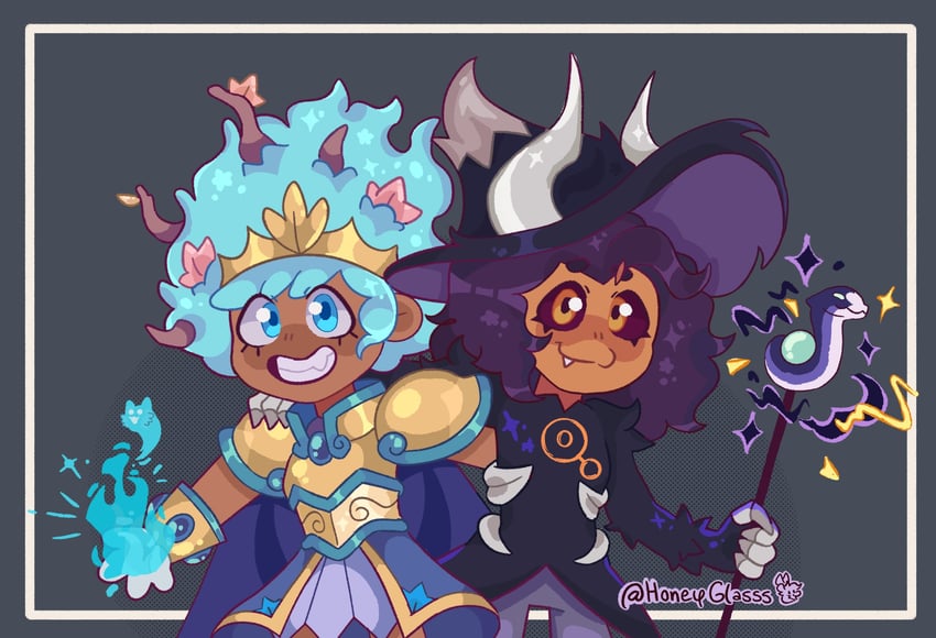 luz noceda, anne boonchuy, and stringbean (the owl house and 1 more) drawn by honeyglasss