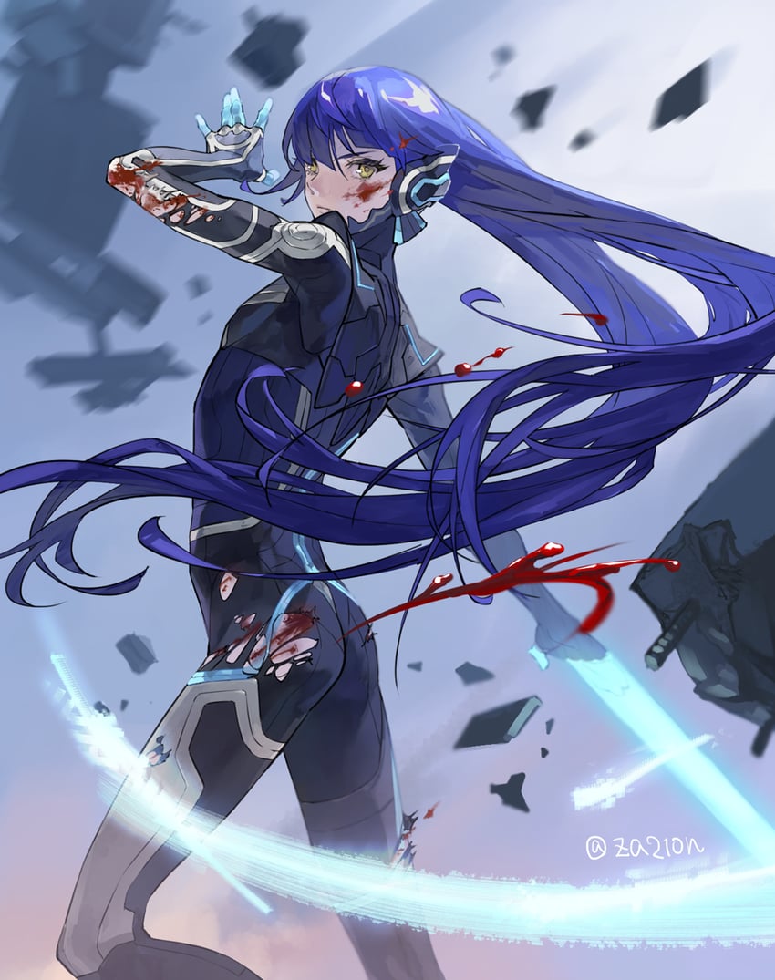 protagonist (shin megami tensei and 1 more) drawn by za210n
