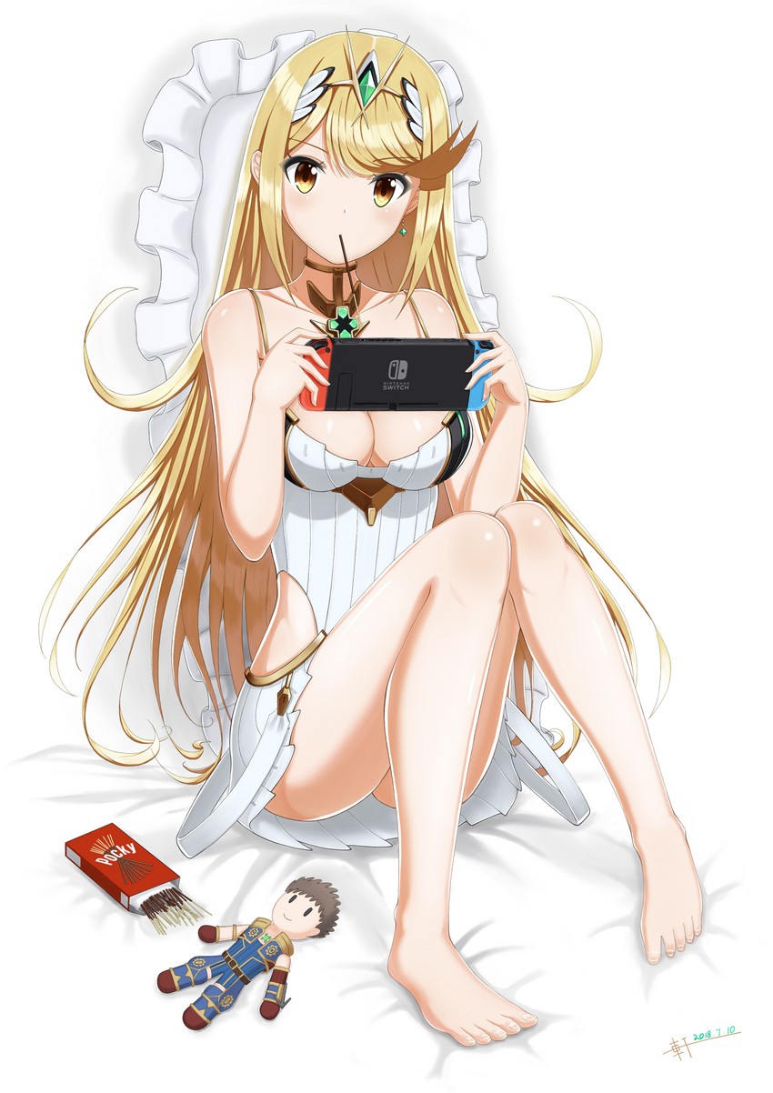 mythra and rex (xenoblade chronicles and 1 more) drawn by ken-san