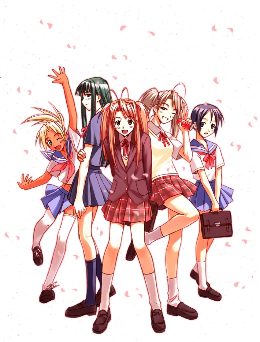 narusegawa naru, maehara shinobu, aoyama motoko, konno mitsune, and kaolla su (love hina) drawn by akamatsu_ken