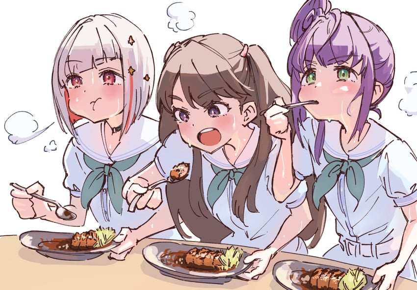 fujishima megumi, otomune kozue, and yugiri tsuzuri (love live! and 1 more) drawn by lao_ren_xing