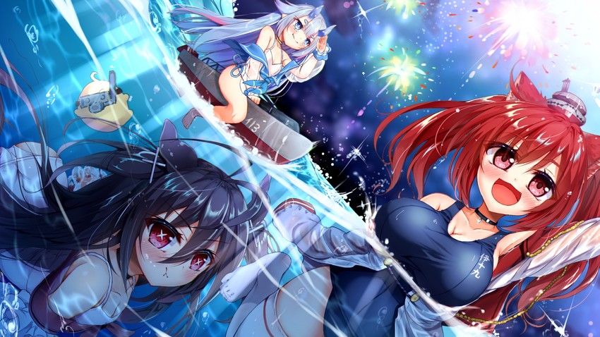 manjuu, i-19, i-13, and i-168 (azur lane) drawn by mikage_(shibi)