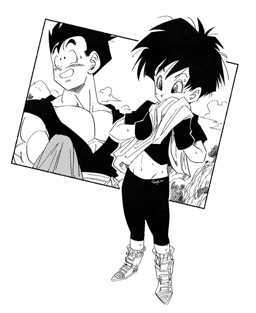 son gohan and videl (dragon ball and 1 more) drawn by fenyon