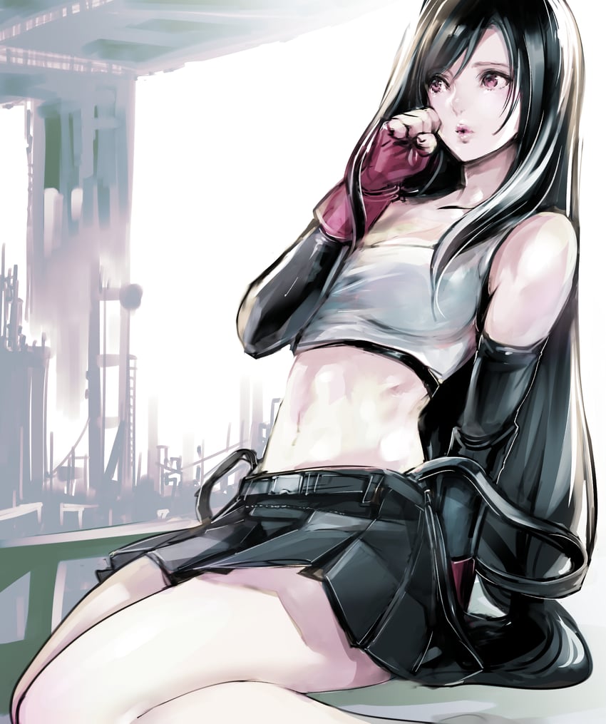 tifa lockhart (final fantasy and 2 more) drawn by shoji_sakura