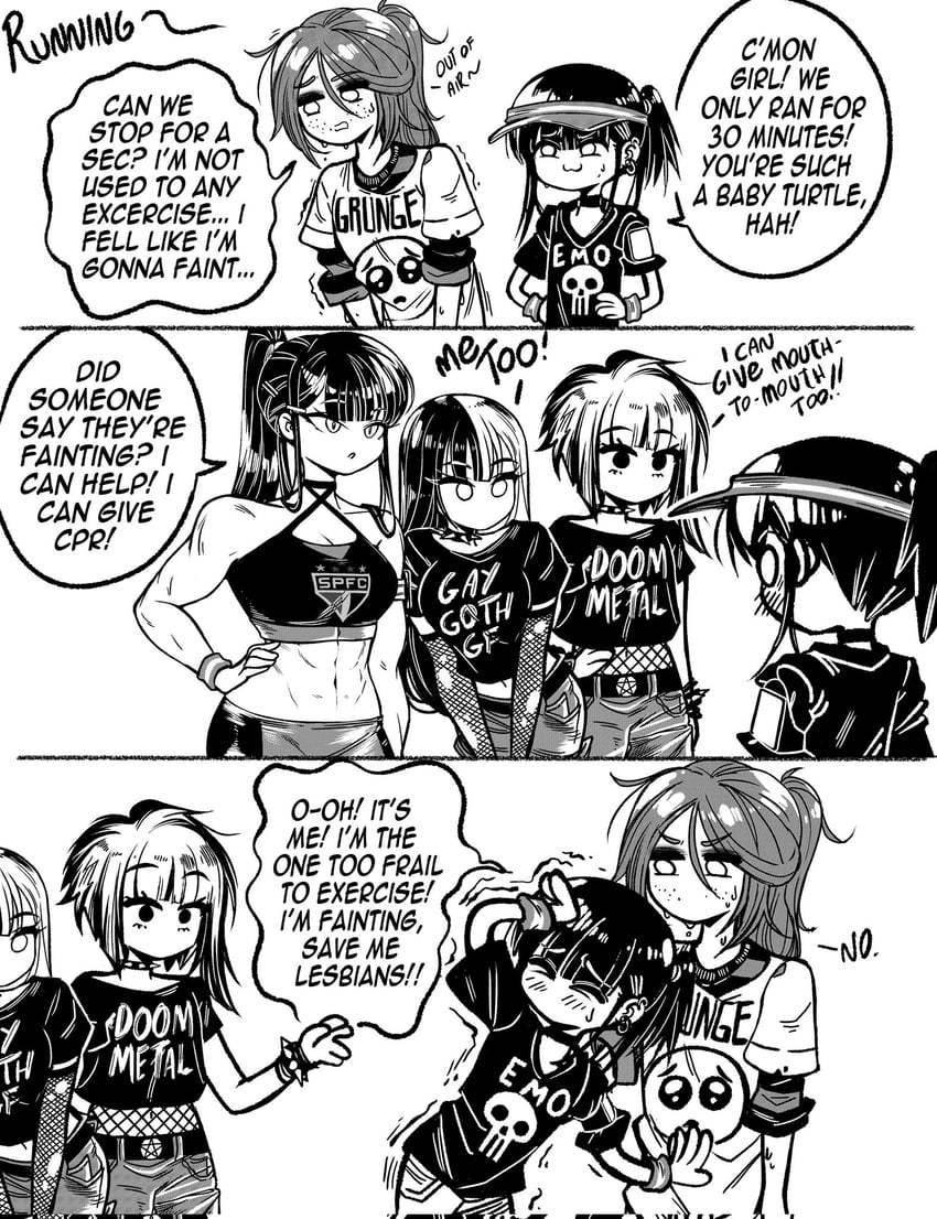 emo-girl, doom-metal-girl, and grunge-girl (original and 1 more) drawn by grs-