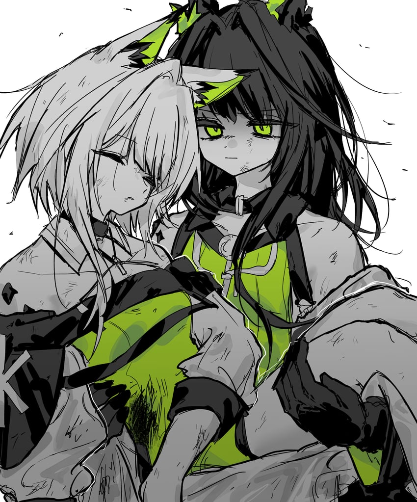 kal'tsit and mon3tr (arknights) drawn by match_bou_(match_match03)