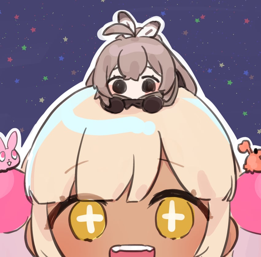 nanashi mumei, tsukumo sana, smol mumei, kaniko, usaslug, and 1 more (hololive and 1 more) drawn by kotake_8