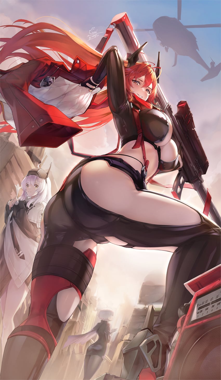 red hood, snow white, and liliweiss (goddess of victory: nikke) drawn by gainoob