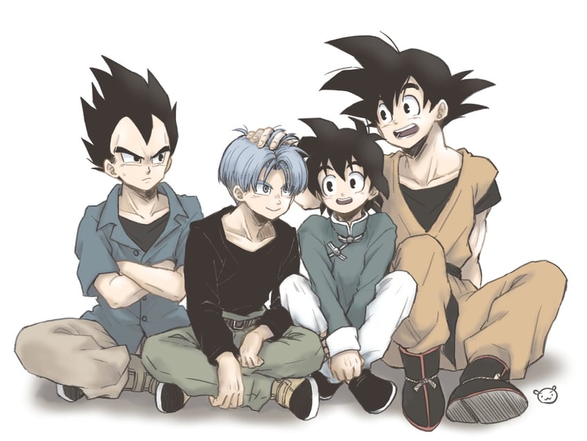 son goku, vegeta, trunks, and son goten (dragon ball and 2 more) drawn by ayata-haikyu