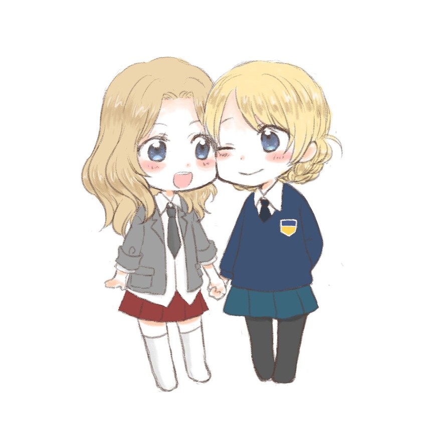 darjeeling and kay (girls und panzer) drawn by mochi_(non165)