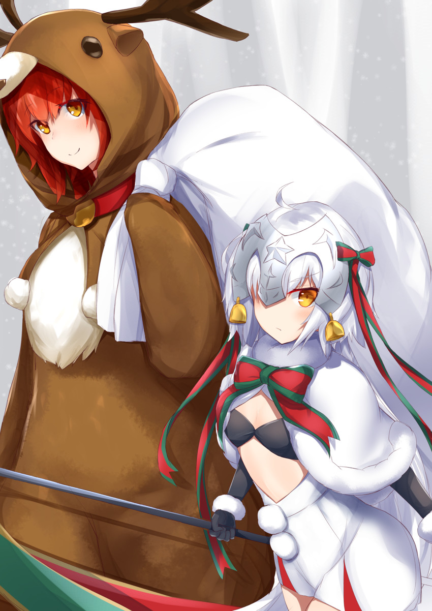 fujimaru ritsuka and jeanne d'arc alter santa lily (fate and 1 more) drawn by nanakaku