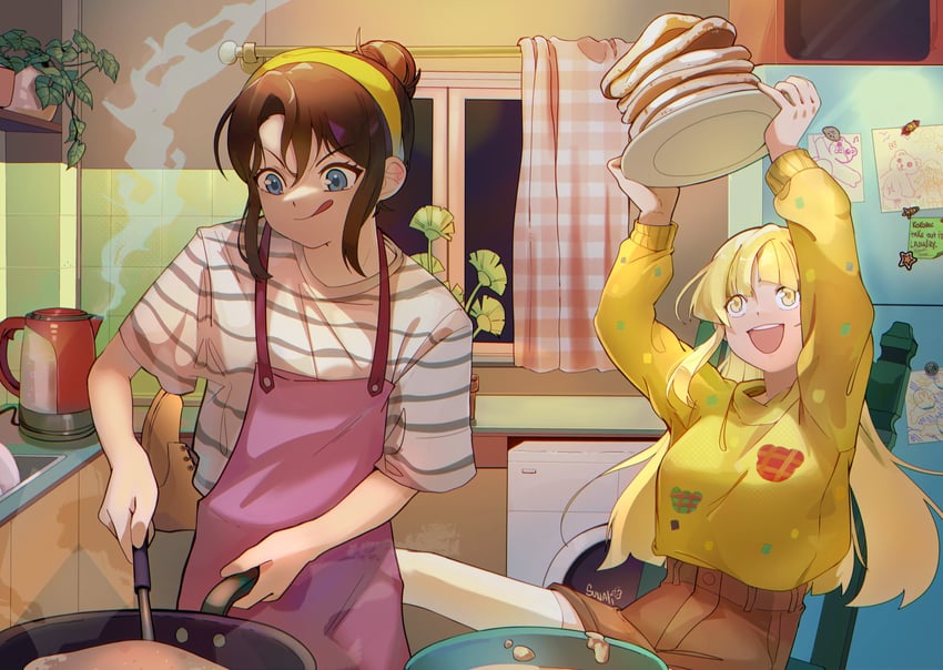 tsurumaki kokoro and okusawa misaki (bang dream!) drawn by sunatixd