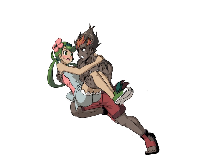 mallow and kiawe (pokemon and 1 more) drawn by solitaire_jand