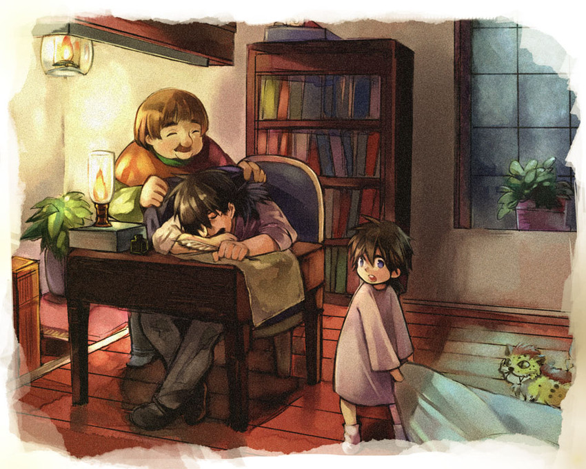 hero, borongo, papas, and sancho (dragon quest and 1 more) drawn by 1021yu
