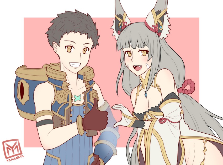 rex and nia (xenoblade chronicles and 1 more) drawn by yamanata