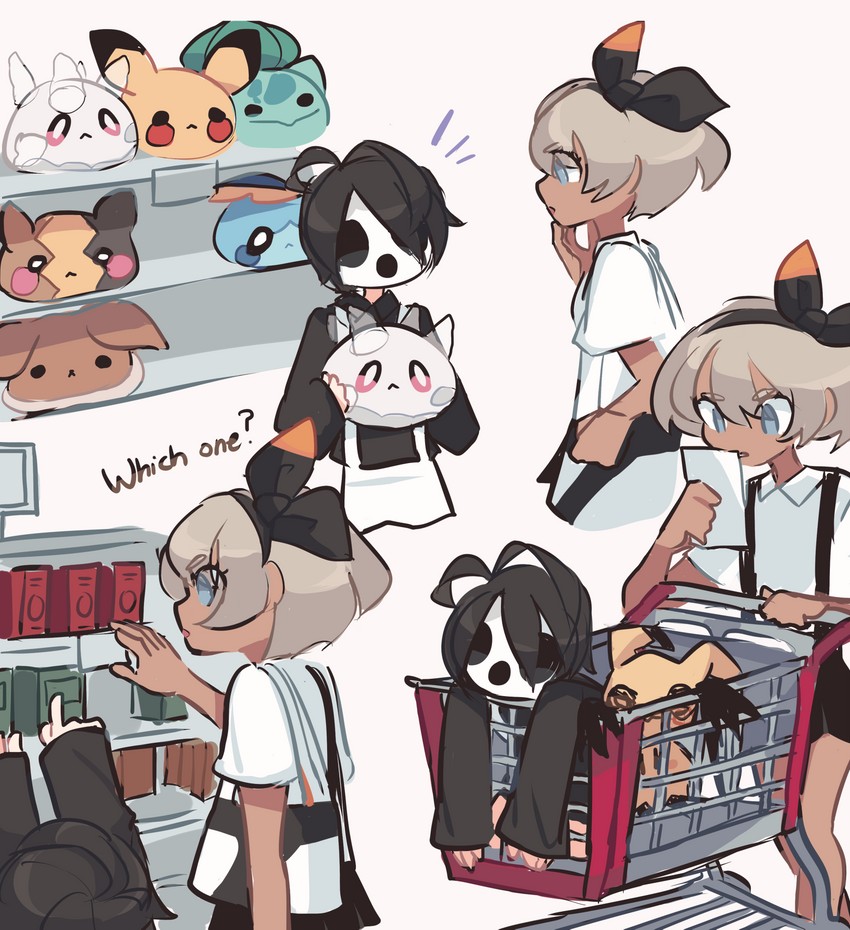 pikachu, eevee, bea, morpeko, mimikyu, and 3 more (pokemon and 1 more) drawn by charamells