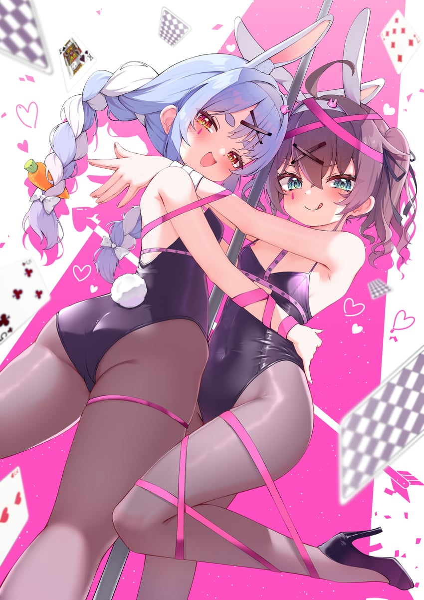 usada pekora and natsuiro matsuri (hololive and 1 more) drawn by yoshie_eneko