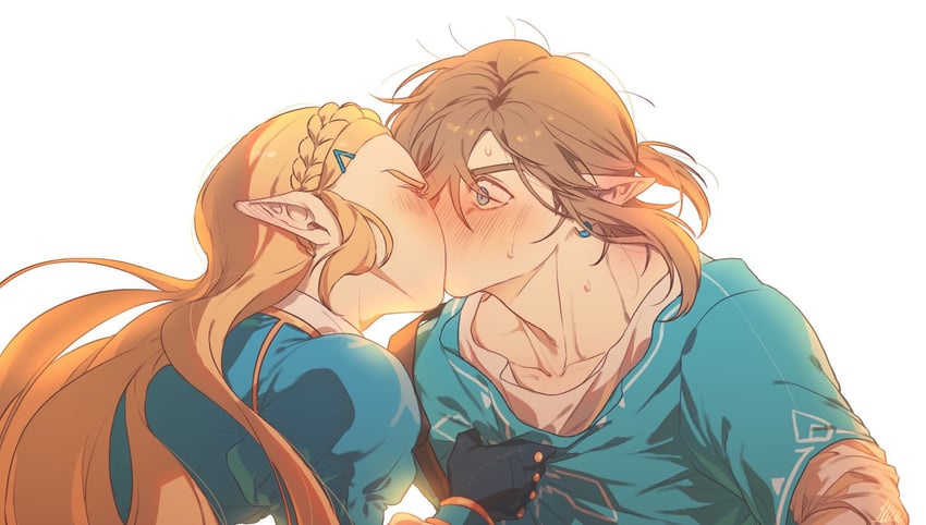 link and princess zelda (the legend of zelda and 1 more) drawn by pu_hegg