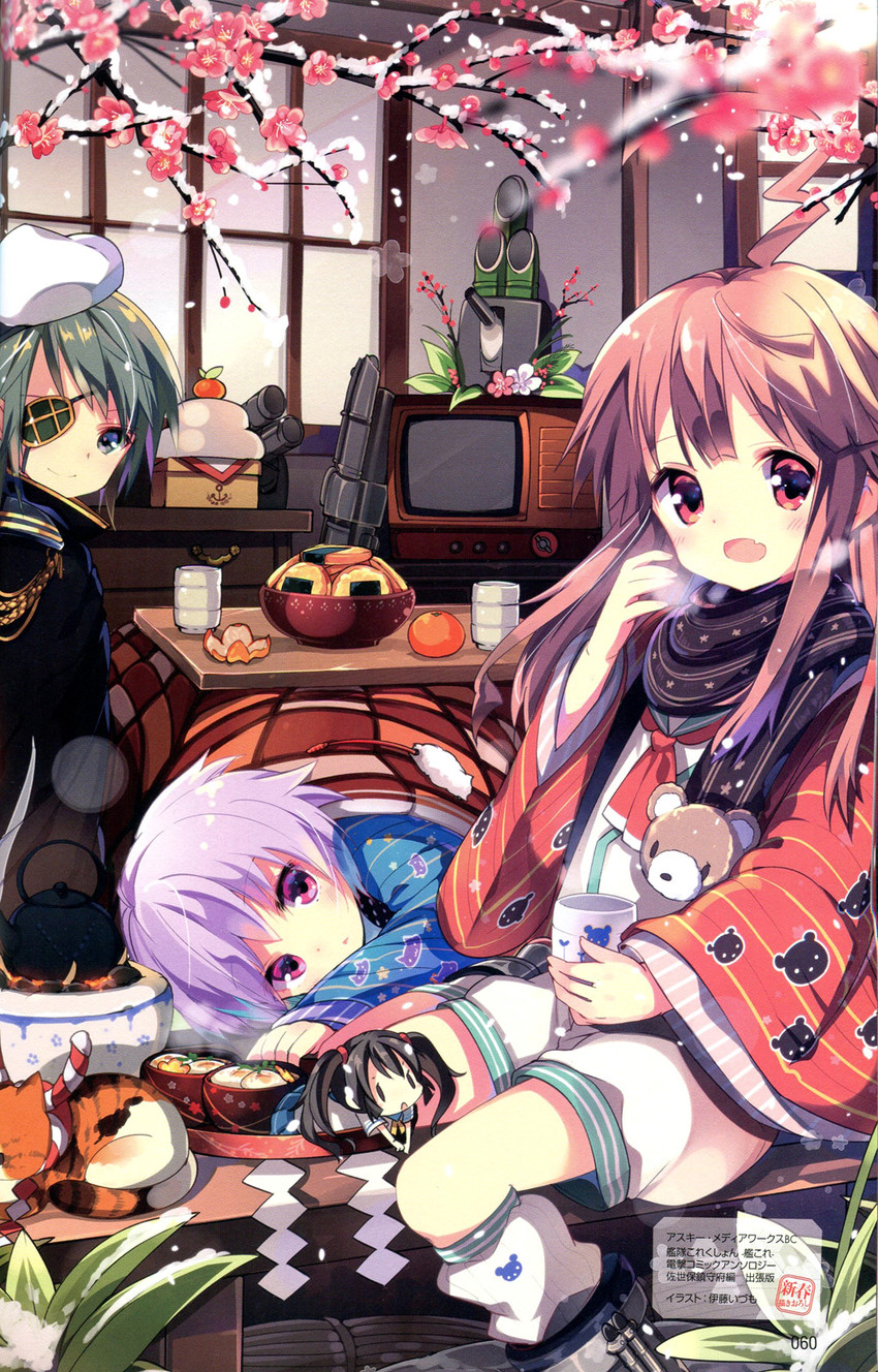 kiso, fairy, kuma, tama, and 61cm quintuple (oxygen) torpedo mount (kantai collection) drawn by itou_izumo