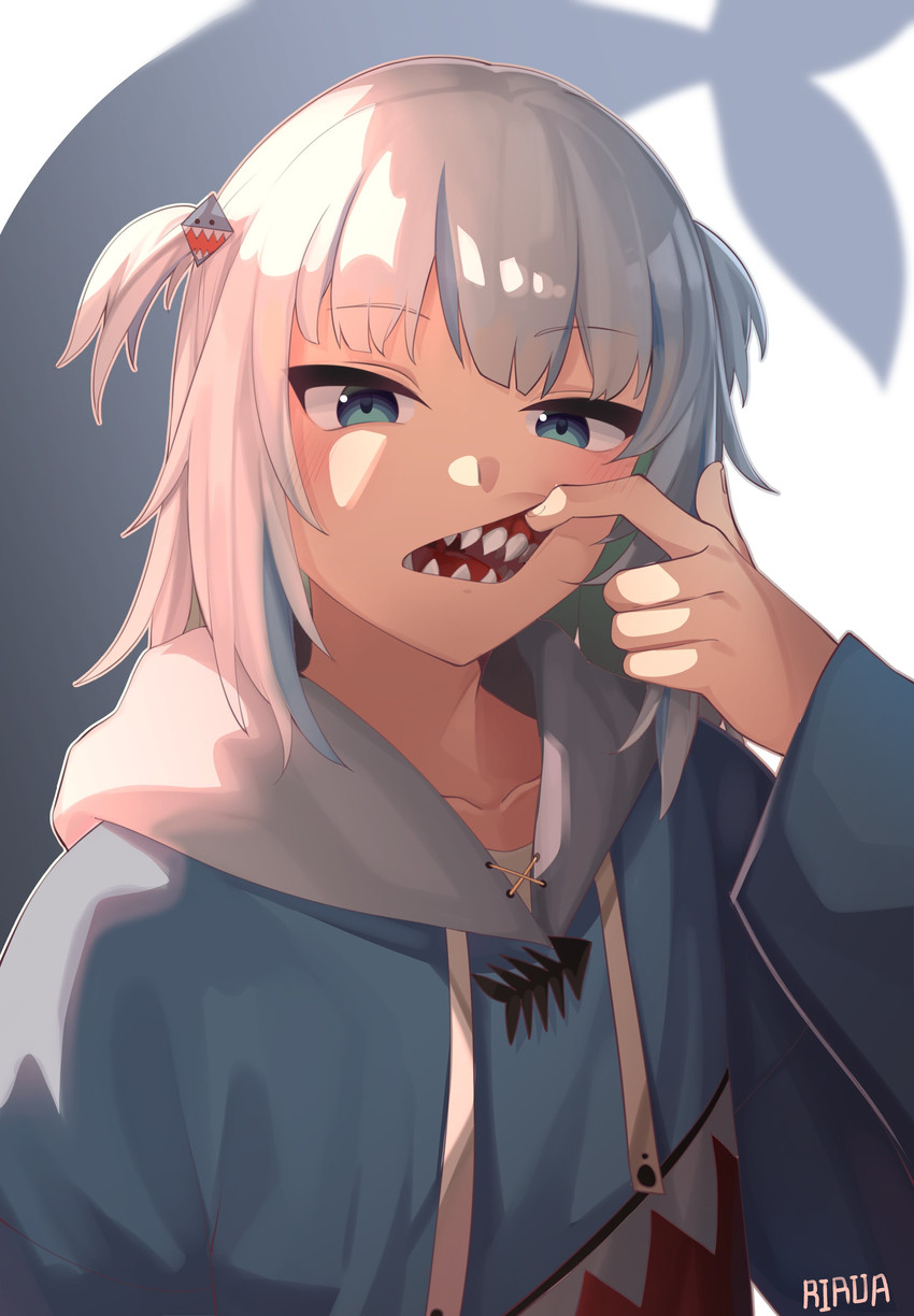 gawr gura (hololive and 1 more) drawn by rirua_(kjom802)