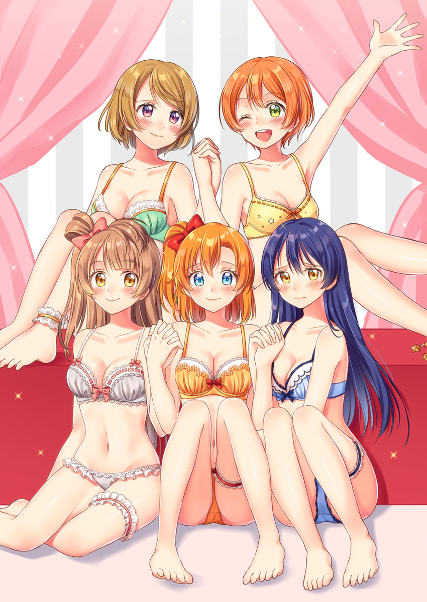 sonoda umi, minami kotori, kosaka honoka, hoshizora rin, and koizumi hanayo (love live! and 2 more) drawn by hoshisakura_(starblossom)
