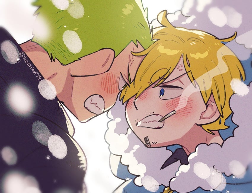 roronoa zoro and sanji (one piece) drawn by mitsubachi_koucha