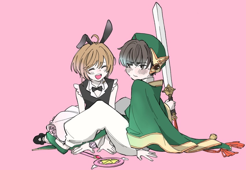 kinomoto sakura and li syaoran (cardcaptor sakura) drawn by auralee1002