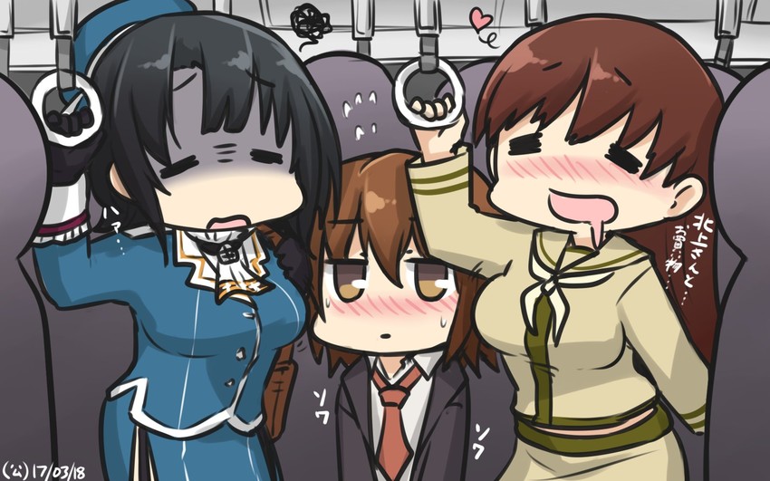 takao, ooi, and wakaba (kantai collection) drawn by hamu_koutarou