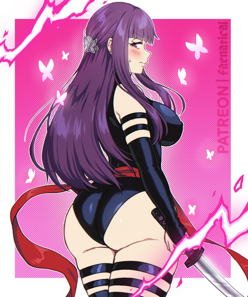 fern and psylocke (marvel and 2 more) drawn by faenatical