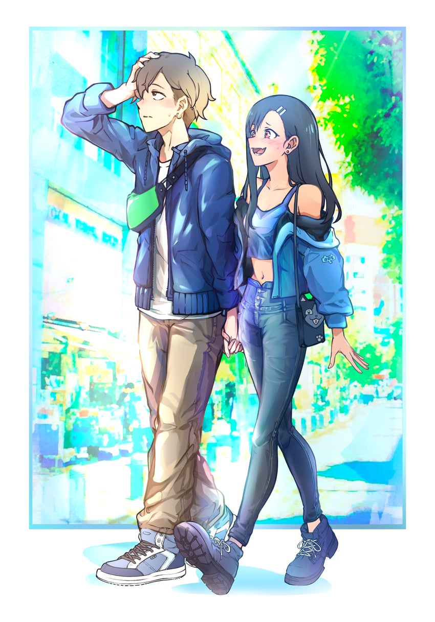 nagatoro hayase and hachiouji naoto (ijiranaide nagatoro-san) drawn by tannno
