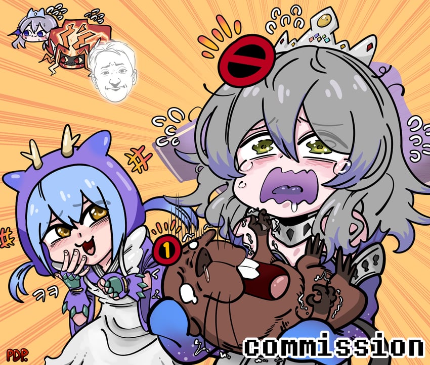 laundry dragonmaid, kitkallos, tearlaments kitkallos, tearlaments merrli, spright elf, and 1 more (yu-gi-oh!) drawn by pdp_(ksg950815)
