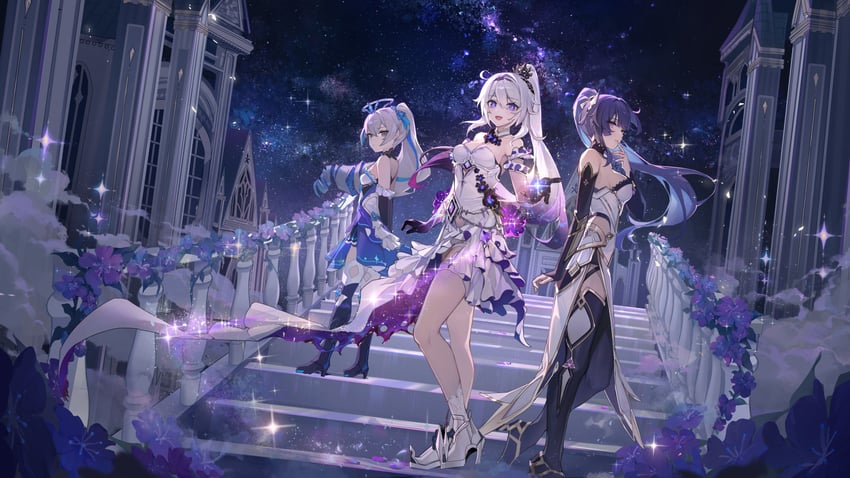 kiana kaslana, raiden mei, and bronya zaychik (honkai and 1 more) drawn by ttosom