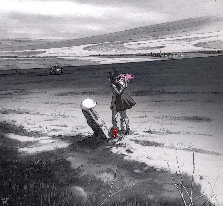 anemone, dominic sorel, and gulliver (eureka seven) drawn by yoshida_ken'ichi
