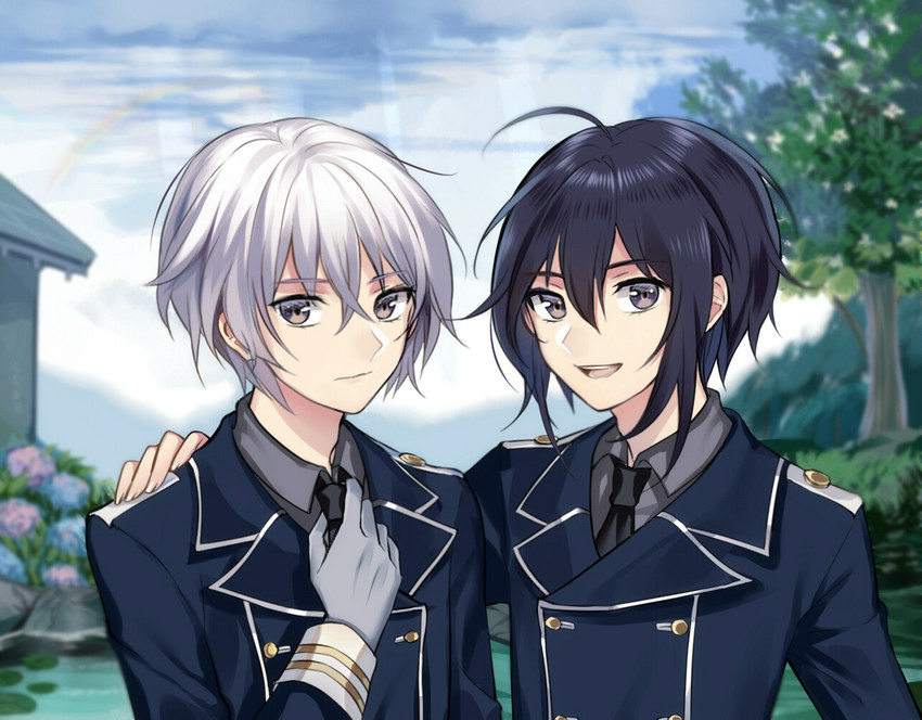 namazuo toushirou and honebami toushirou (touken ranbu) drawn by qingshui_ai