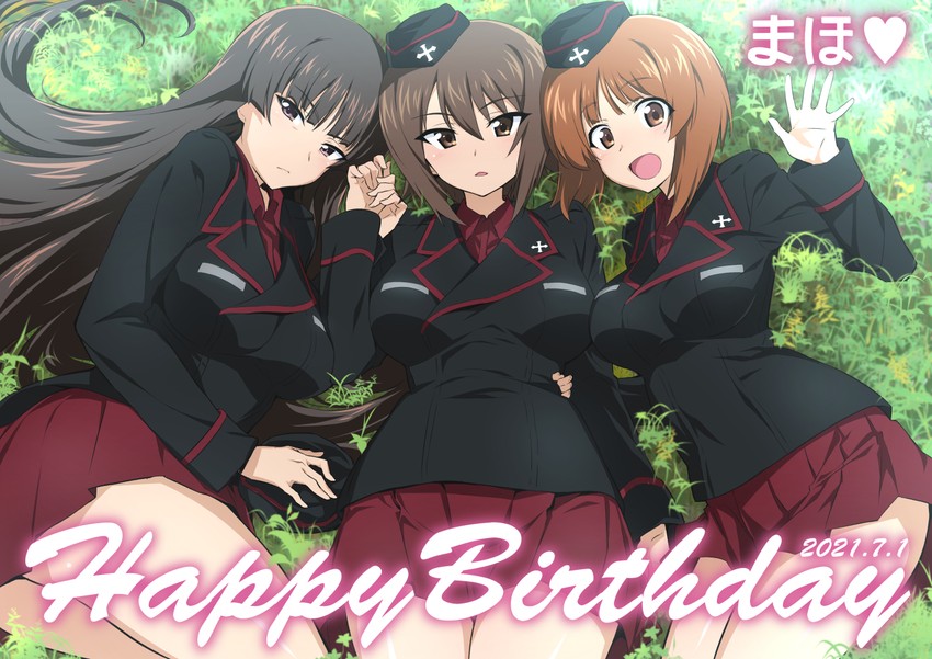 nishizumi miho, nishizumi maho, and nishizumi shiho (girls und panzer) drawn by nakahira_guy