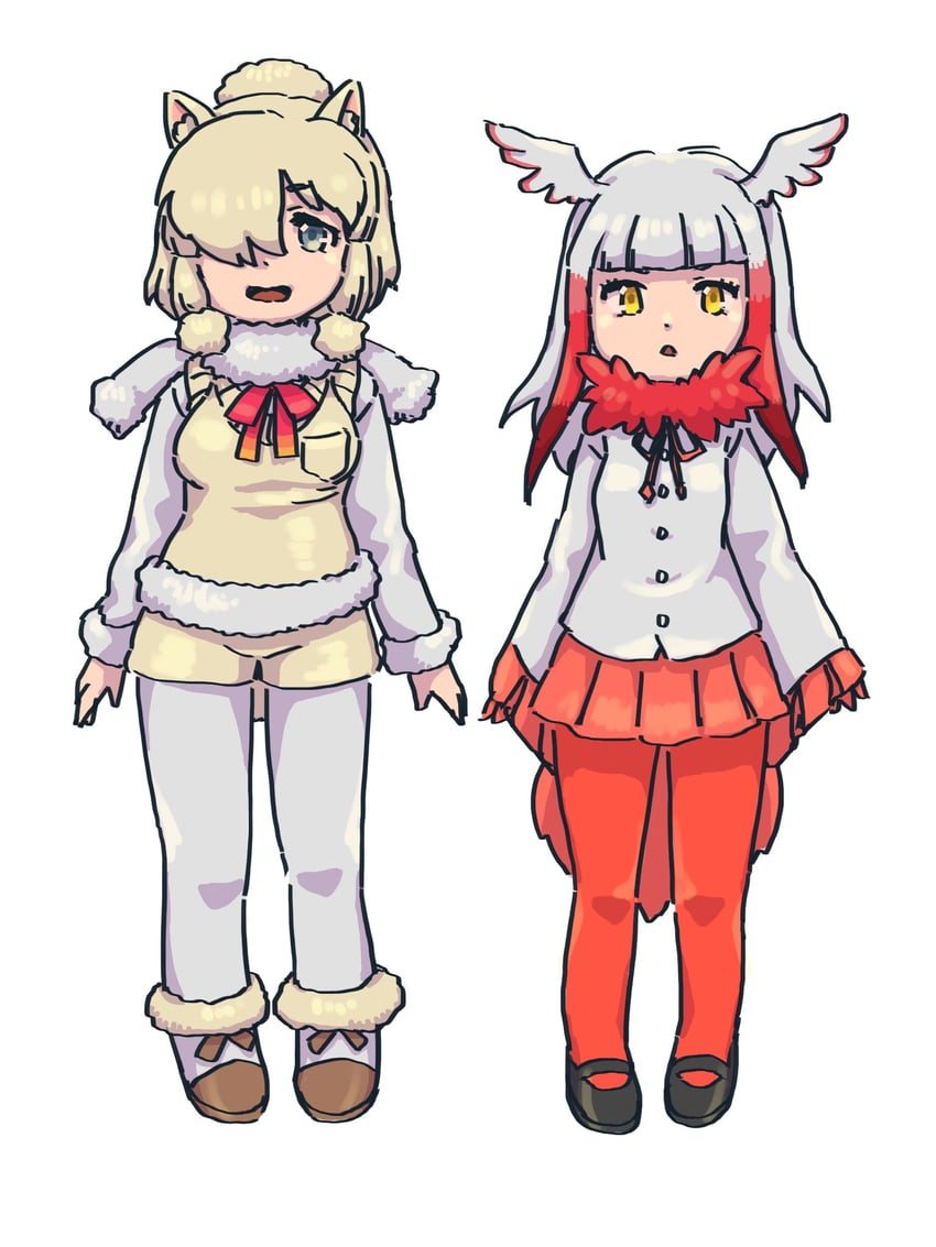 alpaca suri and scarlet ibis (kemono friends) drawn by an-chan_(ananna0315)