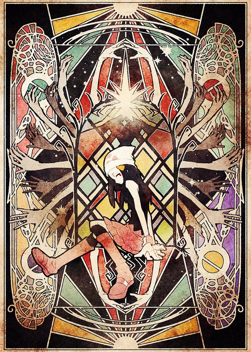 dawn (pokemon and 1 more) drawn by domu_(hamadura)