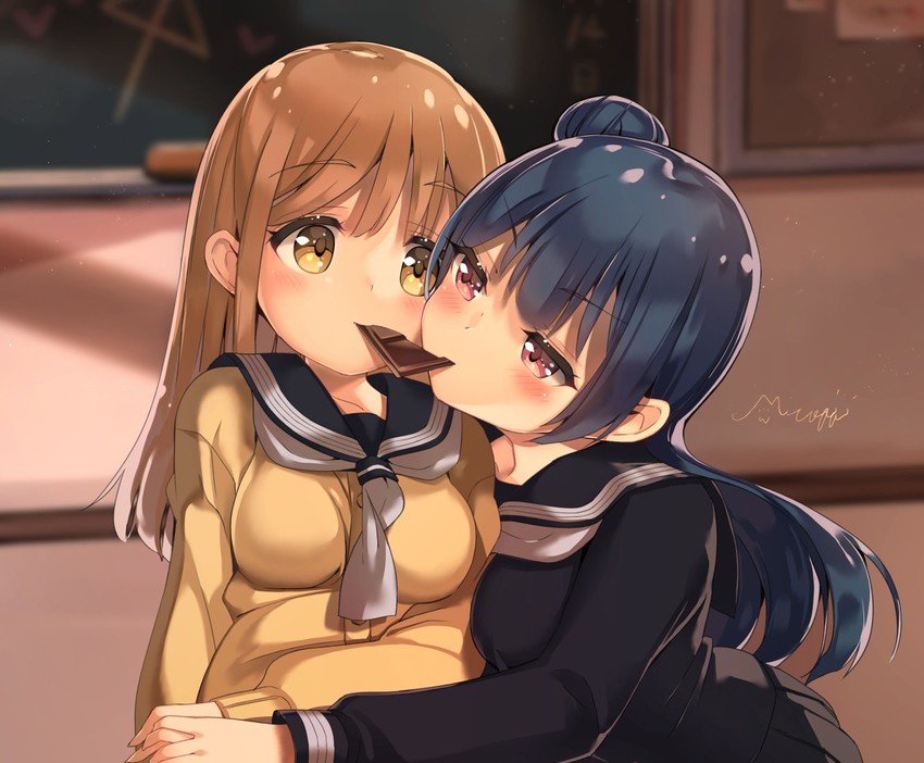 tsushima yoshiko and kunikida hanamaru (love live! and 1 more) drawn by micopp