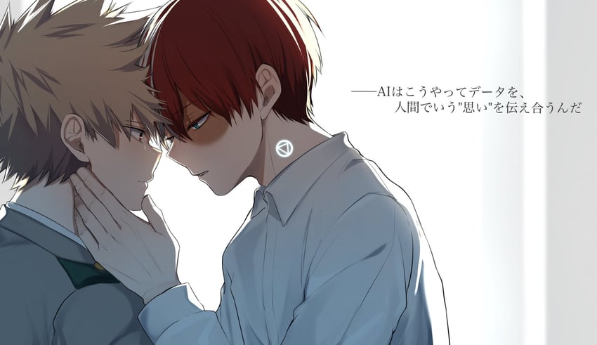 bakugou katsuki and todoroki shoto (boku no hero academia) drawn by miyanami_3