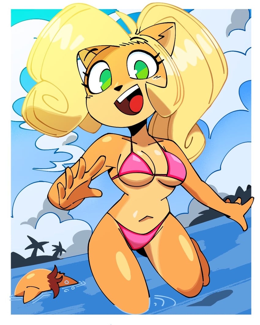 coco bandicoot (crash bandicoot and 1 more) drawn by qtip_xd