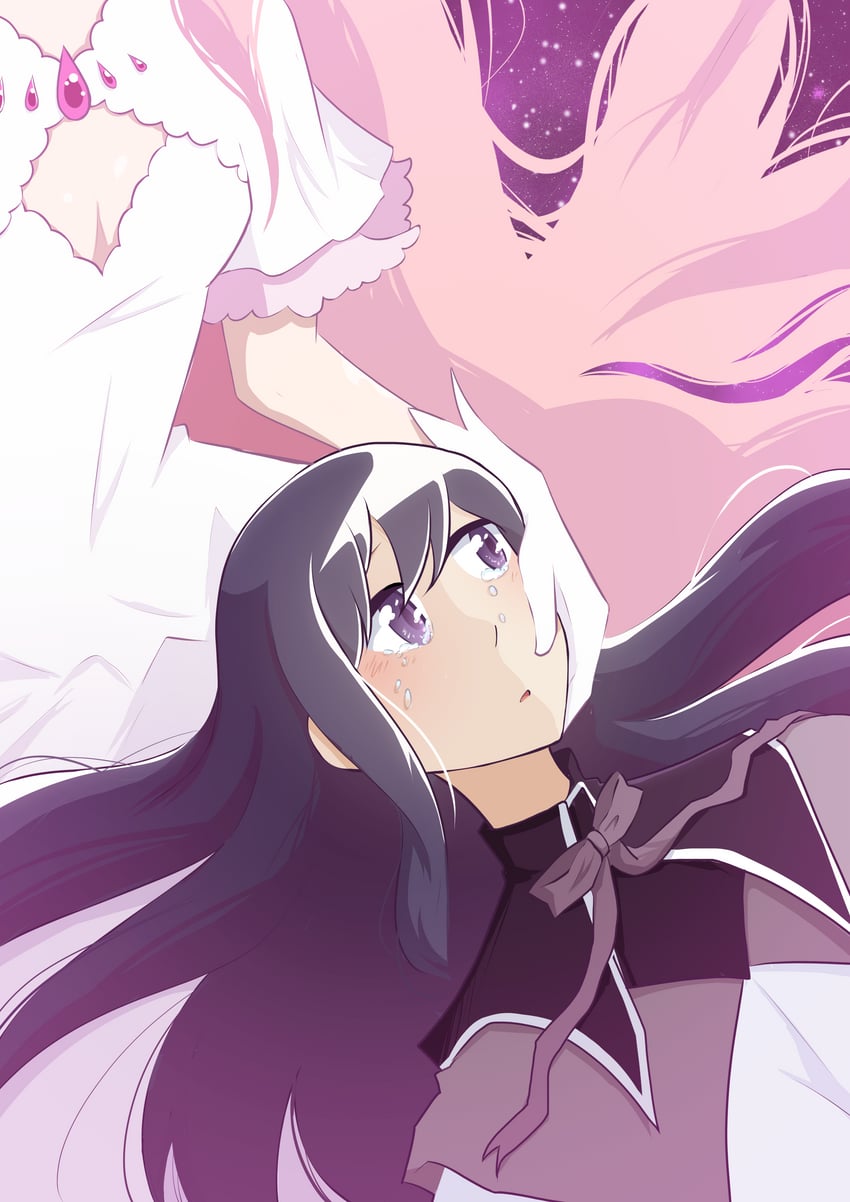 akemi homura, kaname madoka, and ultimate madoka (mahou shoujo madoka magica and 1 more) drawn by erbezdiez