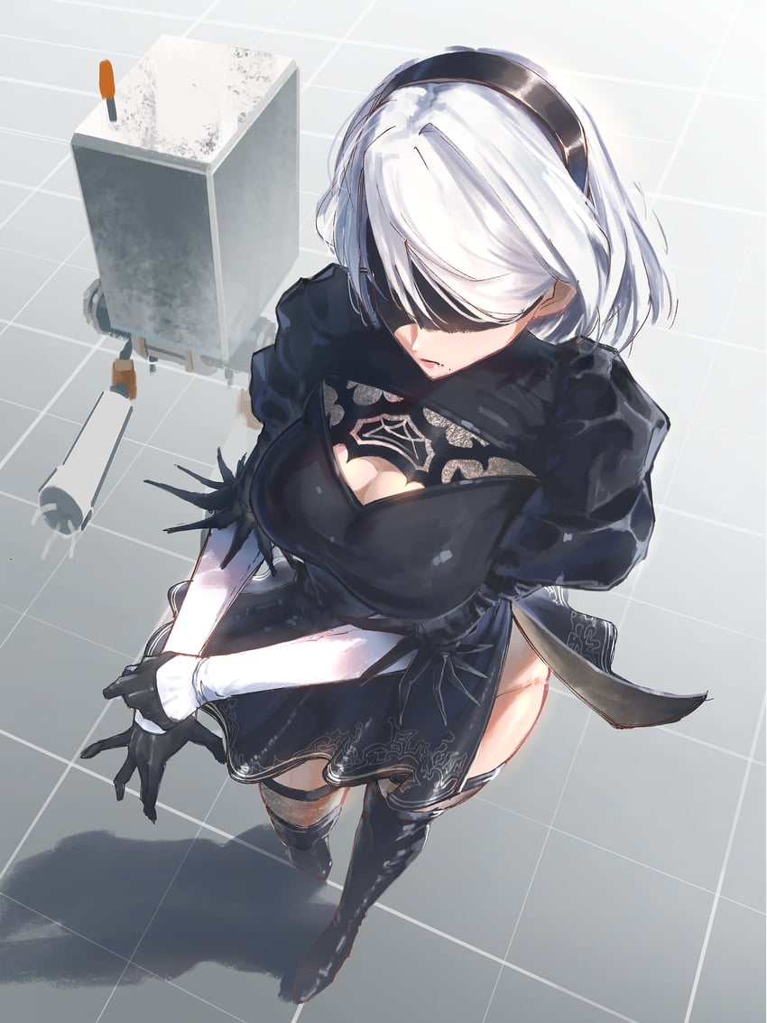 2b and pod (nier and 1 more) drawn by smile_(qd4nsvik)