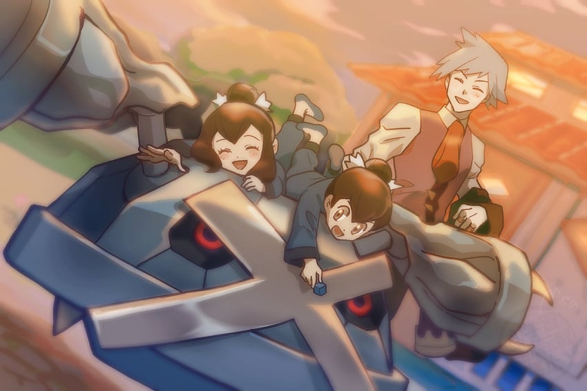 steven stone, metagross, liza, and tate (pokemon and 1 more) drawn by hyano9119