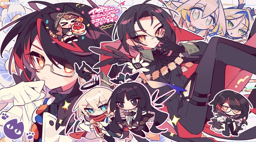 shu, virtuosa, executor, pepe, executor the ex foedere, and 2 more (arknights) drawn by ym_dpl